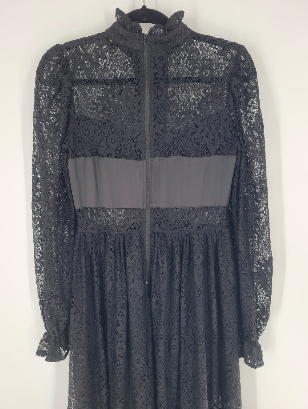 Blackmilk All Black Lace High Neck Cross Inlay Dress Size 10 M - Picture 4 of 7